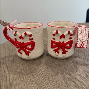 Set of 2 Peppermint & Pine Bow Christmas Coffee Mug